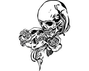 Skull flower logo | Etsy
