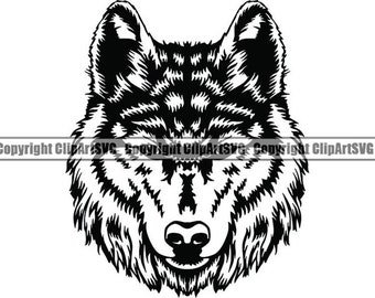 Wolf Face Svg Etsy