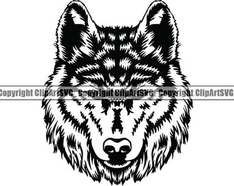 Wolf Face Svg Etsy