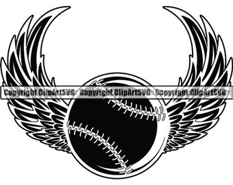 Download Baseball Wings Svg Etsy