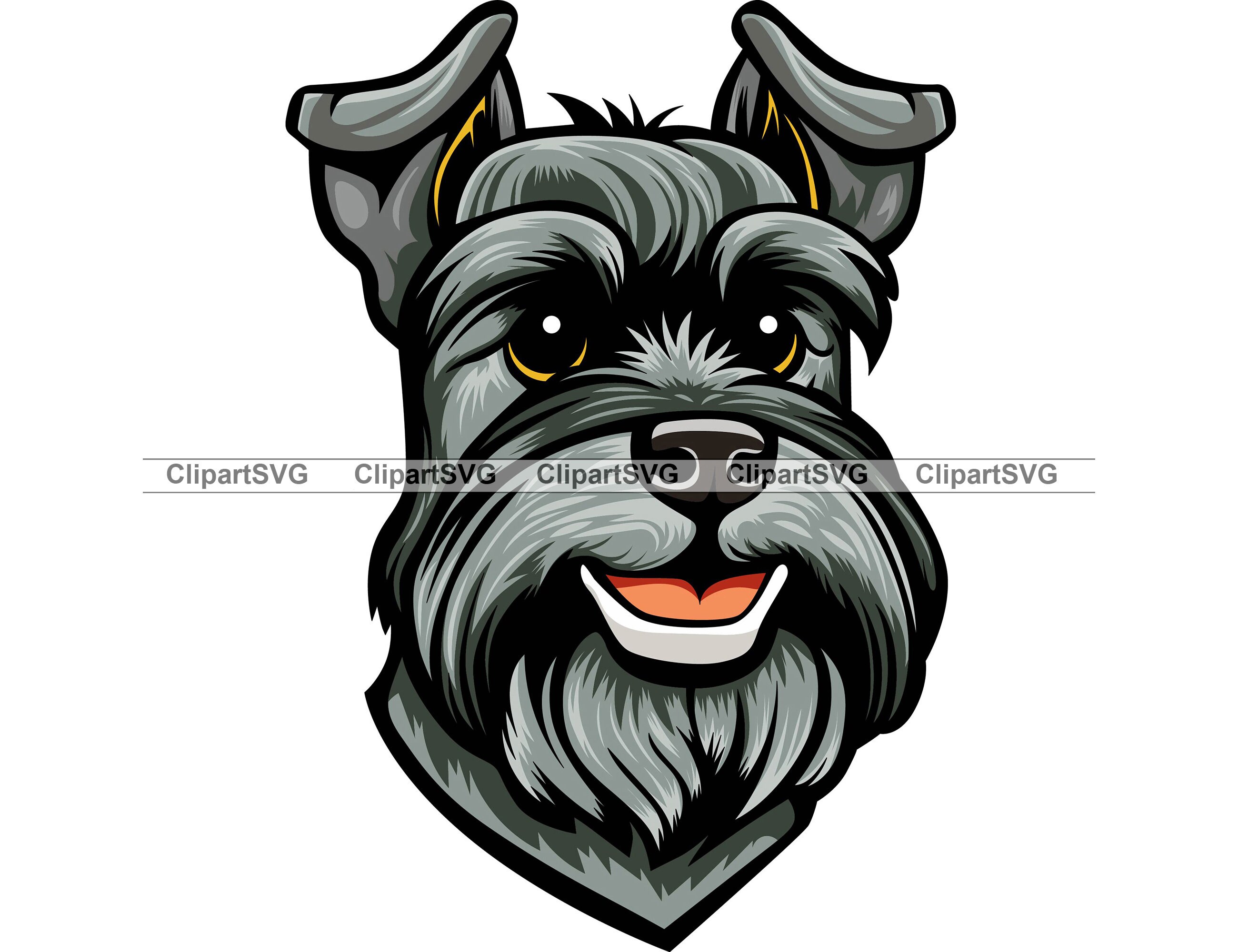 Miniature Schnauzer Smiling Dog Cute Puppy Head Canine Pet - Etsy