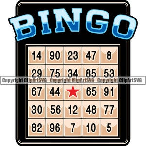 Bingokaart gokken gokker gokker kans geluk loterij Lotto bal Keno Casino weddenschap spel Logo SVG PNG Clipart Vector knippen snijden bestand