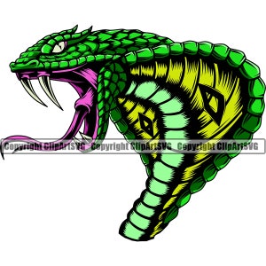 Cobra ratelslang slang hoofd reptiel Wildlife wild dier dierentuin mascotte Viper Python Design Art Logo SVG PNG Clipart Vector Cricut knippen snijden