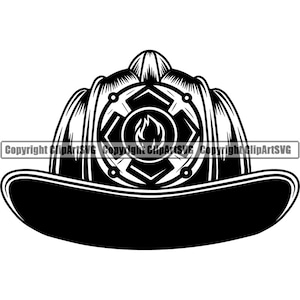 Feuerwehrmann Helm Feuerwehrmann Feuerwehr Uniform Axt Schlauch Kampf Feuer Notfall Rettung Sicherheit Logo .SVG .PNG Vektor Clipart Schneiden Schneiden