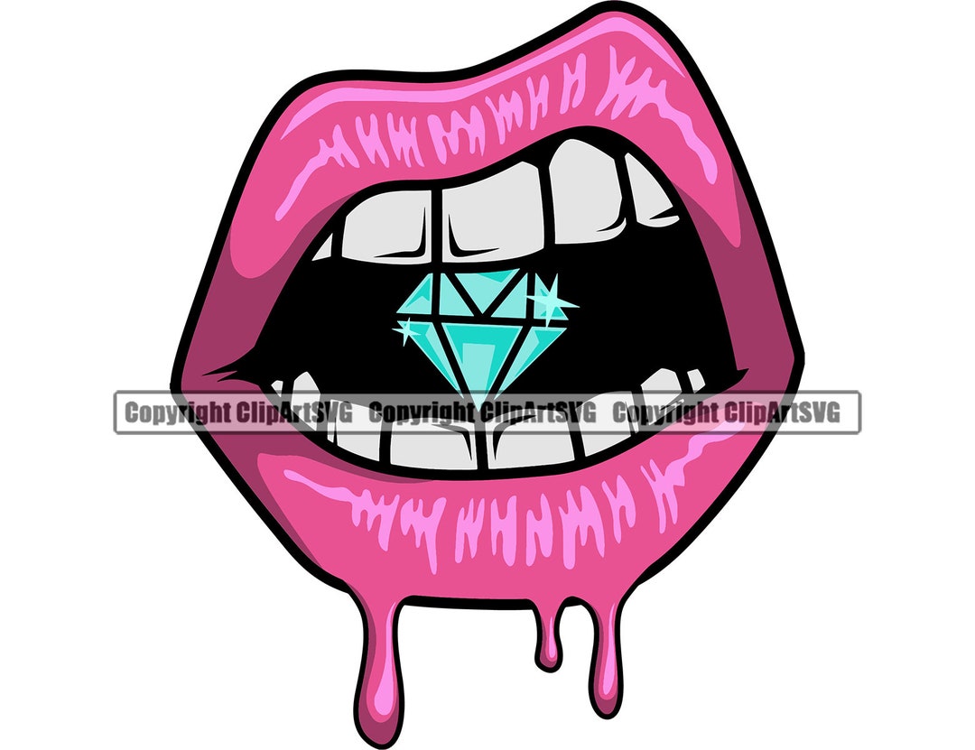 Sexy Lippen Biss Diamant Zähne funkeln Mund Maske Frau weiblich Mädchen  Schönheit Make-up Sex Art Design Logo SVG PNG Clipart Vektor Schneiden ...