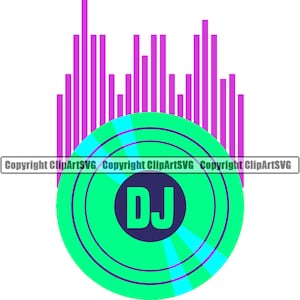 DJ Disc Jockey Muziek Draaitafel Platenspeler Mixer Album Vinyl Club Geluid Radio Stereo Rap Silhouet Design Art Logo SVG Vector Clipart Knippen