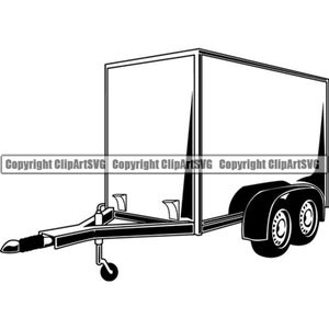 Cargo Trailer #3 Container Transport Scheepvaart Goederenvervoer Export Industrie Vaartuig Privé. SVG. PNG Vector Cricut Cut Cutting