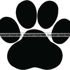 Paw Print #1 Dog Puppy Cat Kitten Animal Footprint Foot Toe Print Animal Logo Cartoon Mascot.SVG .PNG Clipart Vector Cricut Cut Cutting File