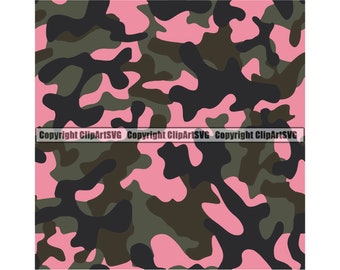 Camuflaje rosa camuflaje patrón sin costuras guerra impresión militar caza envoltura cubierta diseño gráfico decoración arte logotipo caliente SVG PNG Clipart Vector Cut File