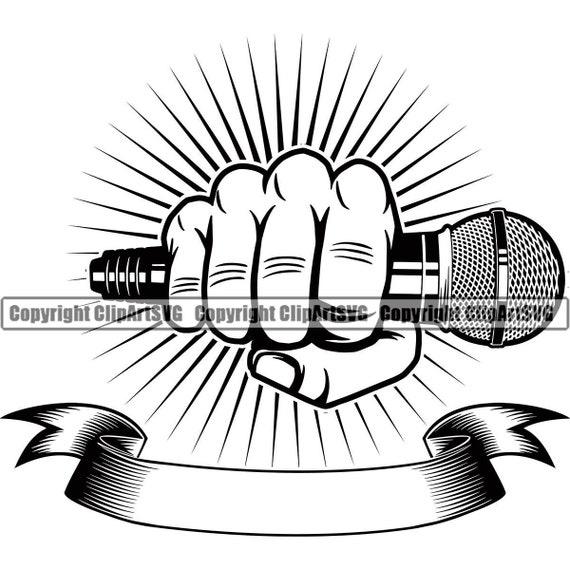 Hand Holding Microphone Audio Sound Voice Mic Music Studio Radio