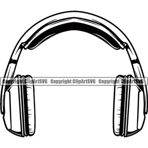Kopfhörer Musik Schallwelle Wireless Bluetooth Dj Stereo Equipment Studio Kopfhörer Konzept Kunst Design Logo SVG PNG Vektor Clipart Schneiden Schneiden