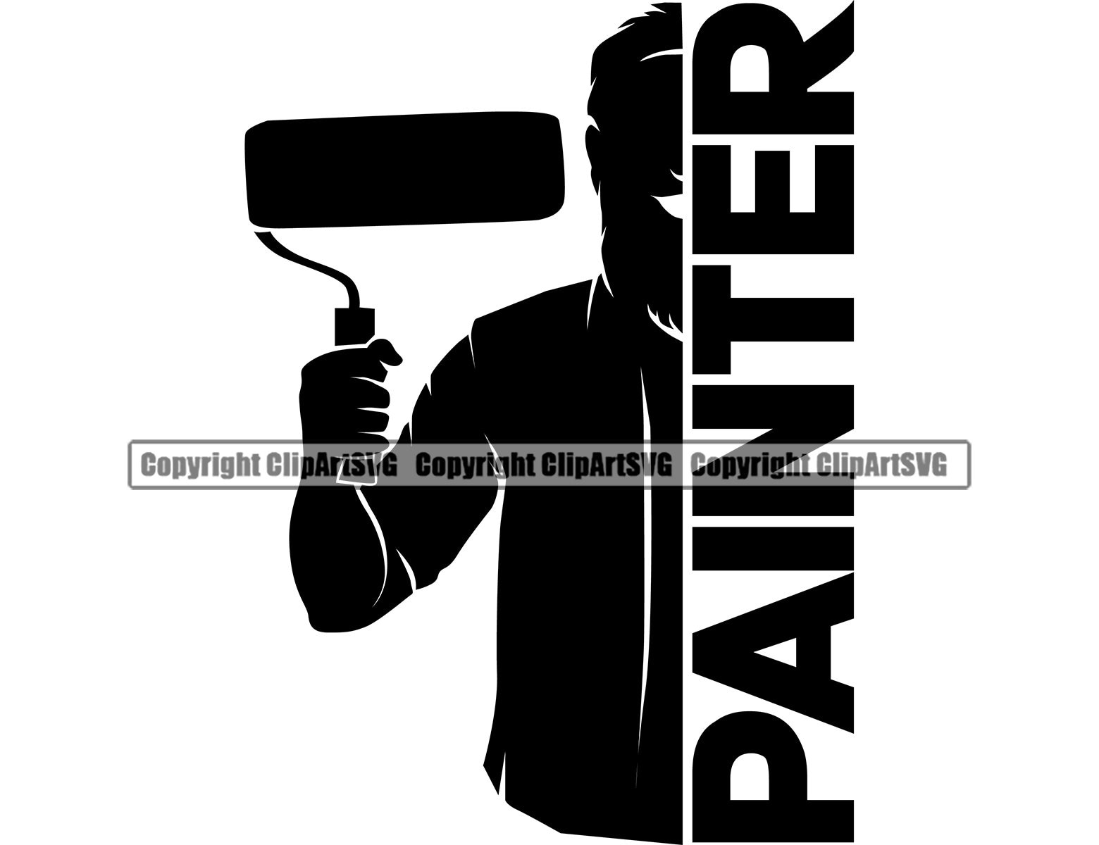 Painter Painting Paint Brush Roller Tool Handyman Work Worker Etsy