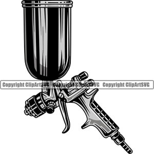 Pistolet pneumatyczny do malowania natryskowego Mechanik Sprzedaż Auto Car Body Part Biker Fix Naprawa Serwis Sklep Garaż Projekt samochodu Logo SVG PNG Wektor Clipart Cięcie Cięcie