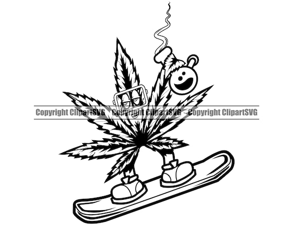 Marijuana Leaf Snowboard Smoking Bong Pot Joint Blunt Smoke Weed Vapor  Cannabis Wax Drug Design Element Logo SVG PNG Vector Clipart Cut File -  Etsy UK, image size:570x438