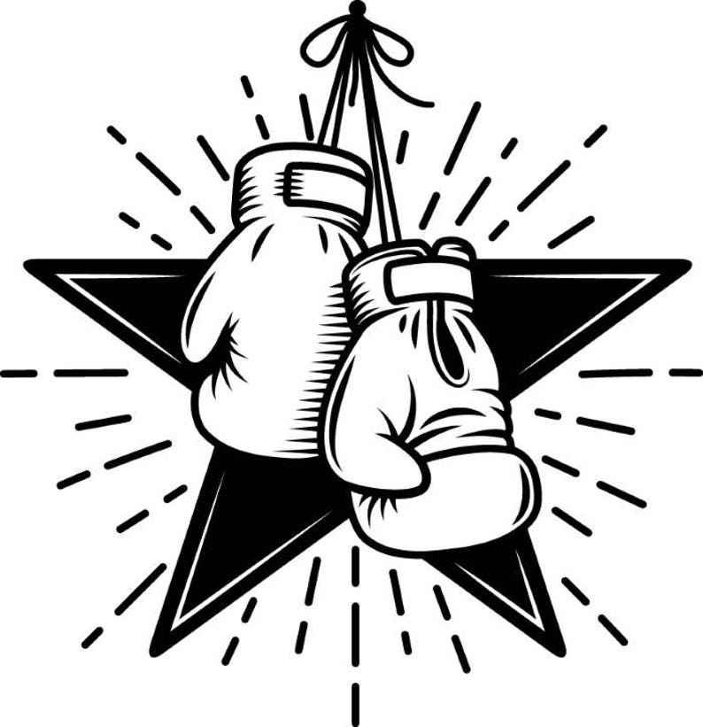Boxing Logo 3 Gloves Star Fight Fighting Fighter MMA Mixed Etsy