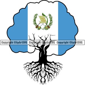 Guatemala Guatemala Baumwurzeln Familie Home Flagge Land Welt Nation Karte Zeichen Design Element Art Logo SVG PNG Clipart Vektordatei schneiden