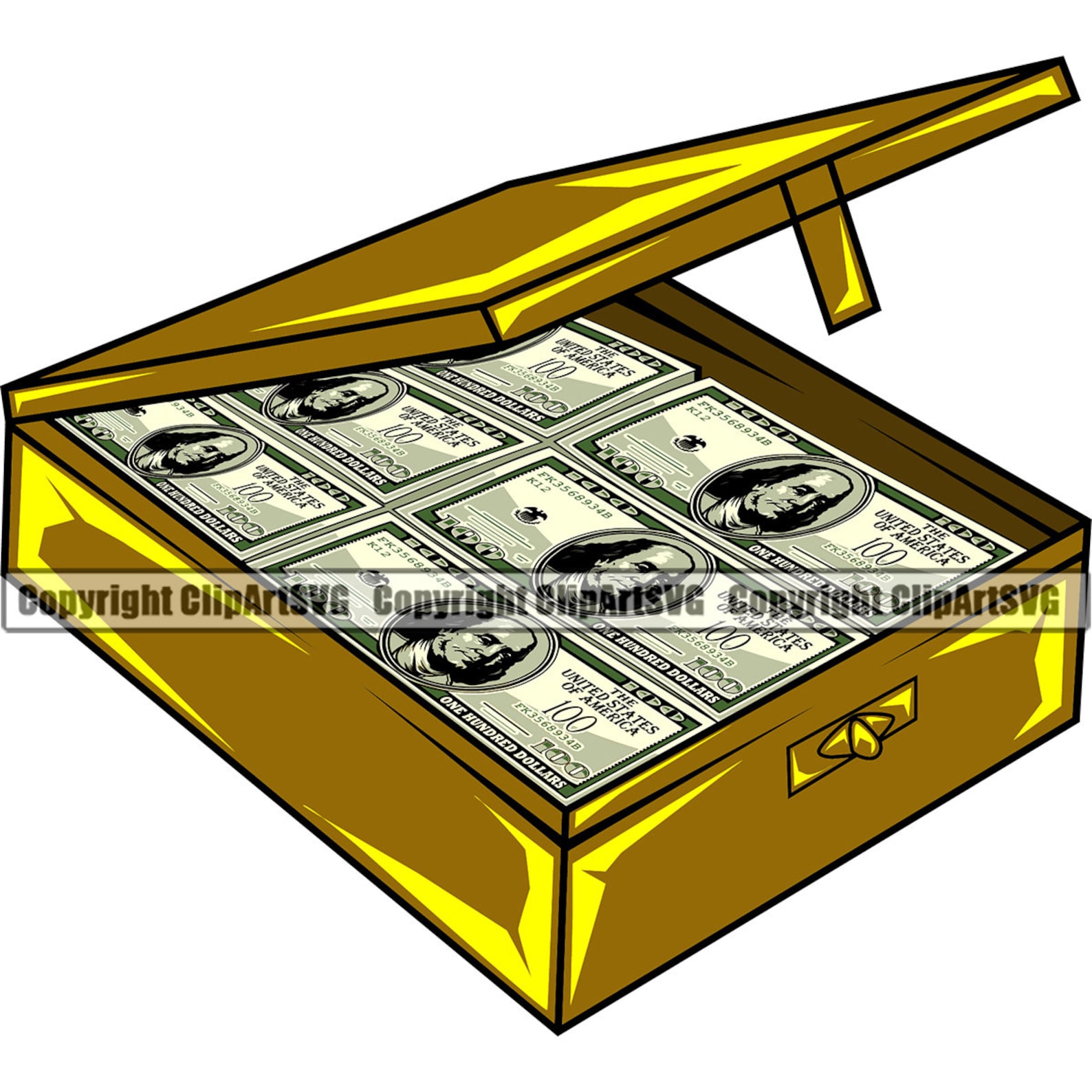 Money Stack Safe Deposit Box Bank 100 Hundred Dollar Bill Knot Etsy