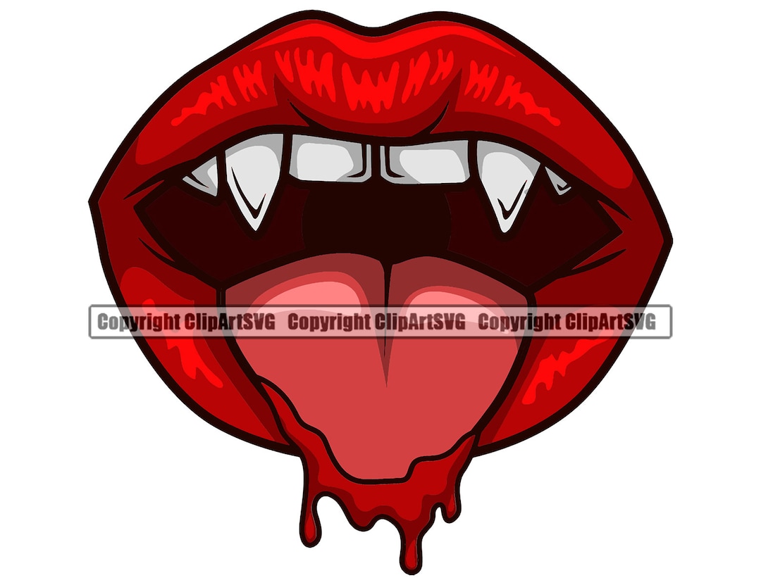 Sexy Lips Gloss Drip Melt Kiss Vampire Teeth Fangs Blood - Etsy