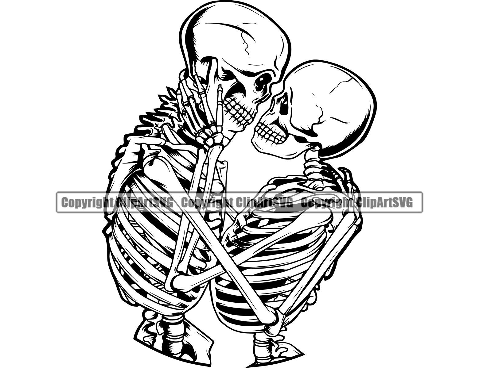 Ink And Pistons A pair of complimentary embracing skeletons on 