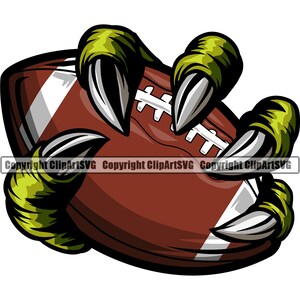 Sport Calcio Animale Artiglio Tenendo Palla Giocatore Casco Arena di gioco Obiettivo di squadra Fan Futbol Design Element Logo SVG PNG Vector Clipart Cut File