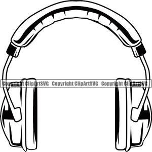 DJ Disc Jockey Kopfhörer Musik Plattenspieler Plattenspieler Mixer Album Vinyl Club Radio Sound Design Art Logo SVG PNG Vektor Clipart geschnitten Datei