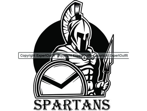 Spartan Logo Greek Warrior Roman Soldier Spear Helmet Armor Etsy