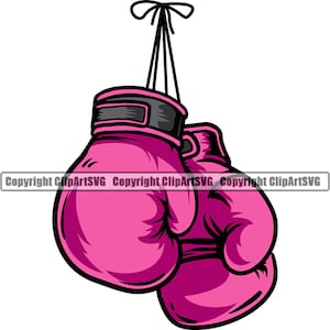 Luvas de boxe rosa Apoio ao câncer de mama Luta Lutador MMA Esporte Jogo Boxer Box Design Elemento Logo SVG PNG Clipart Arquivo de corte