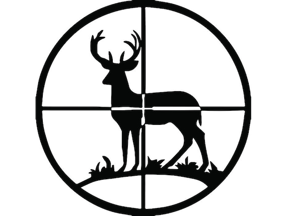 hunting logo 46 gun scope deer buck antlers points whitetail etsy hunting logo