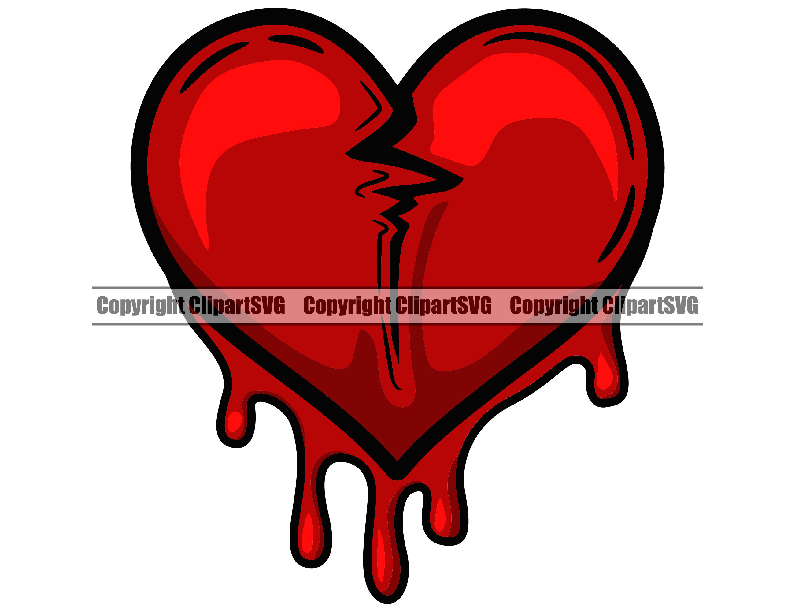 Bloody Broken Heart Drawings