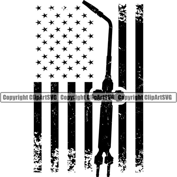 Welder Welding Weld USA United State America American Flag Torch Fabricate Silhouette Design Logo SVG Clipart Vector Cricut Cut Cutting File