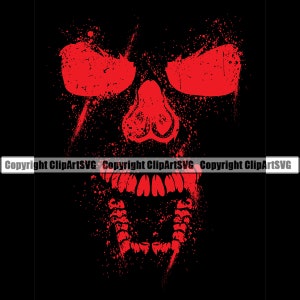 Totenkopf Skelett Grinsen grinsend Sensenmann Narben Tod Evil Killer Killer Gespenst Tattoo Hölle Art Logo SVG PNG Vektor Clipart Cut