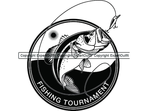 Fishing Logo Angling Fish Lure Hook Fresh Water Hunting Bass
