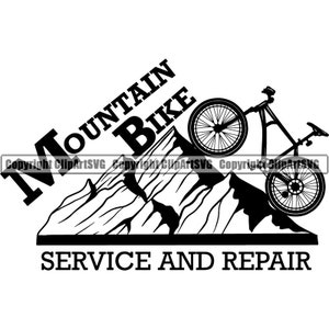 Mountainbike Fahrrad Reparatur Service Helm Fahrrad Kette Zyklus Link Fix bauen Shop Garage bauen Racing Design Logo SVG PNG Vektor Clipart geschnitten Datei