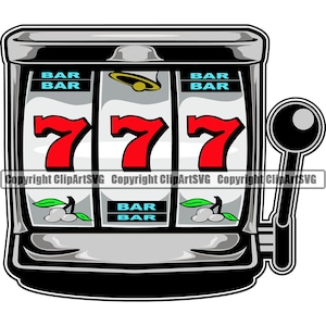 Jackpot Slot Machine Lucky 777 Casino Scommessa Soldi Chip Vinci Rischio Gioca Vinci Vincitore Segno Vegas Spin Game Design Logo SVG PNG Vector Clipart Cut