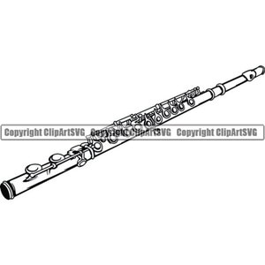 Flöte #2 Musik Musikinstrument Klassische Jazz Musik Musiker Logo .SVG.EPS Sofortige Digitale Clipart Vektor Cricut Schneiden Download Datei