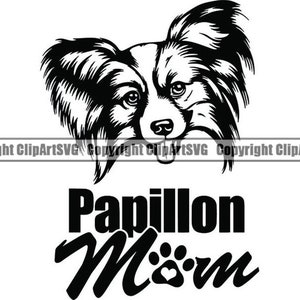 Papillon #16 moeder liefde glimlachend hondenras stamboom Canine rasechte huisdier Chinese Crested Animal Logo. SVG. PNG Clipart Vector Cricut knippen snijden