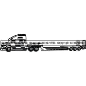 Truck Driver #61 Flatbed Trucker Big Rigg Semi Tractor Trailer Cab Shipping Moving Company Trucking Logo.SVG .PNG Vector Cricut Cut Cutting