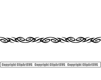 Patrón tribal decoración brazo banda marco escudo frontera insignia alambre de púas tatuaje diseño biker SVG PNG Clipart Vector Cricut corte corte