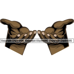 Open handen leeg Holding Object Hold Grip Vuist grijpen Grijpen zwarte Afro-Amerikaanse Man Design Element Arm Logo SVG PNG Clipart Vector knippen