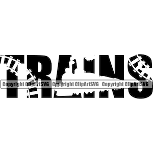 Zug Lokomotive Dampfmaschine Dirigent Spuren Eisenbahn Eisenbahn Vintage Fracht Silhouette Text Wort Logo SVG PNG Clipart Vektor Schnitt