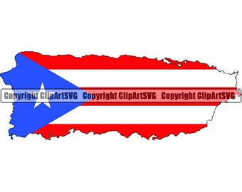 Puerto Rico Rican San Juan Island Country National Nation Flag Symbol Map Logo Art .JPG .PNG Digital Clipart Clip Art Design Graphic File