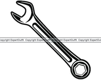 Mechanic Mechanical Wrench Tool Toolkit Toolbox Hardware Equipment Technician Repair Repairman .SVG .PNG Clipart Vector Cricut Cut Cutting