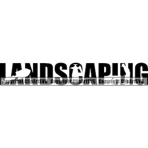 Landscaping Landscape Landscaper Sun Dirt Soil Nature Plant Grow Green Grass Flower Pot Spring Yard Tool Logo PNG SVG Vector Clipart Cut