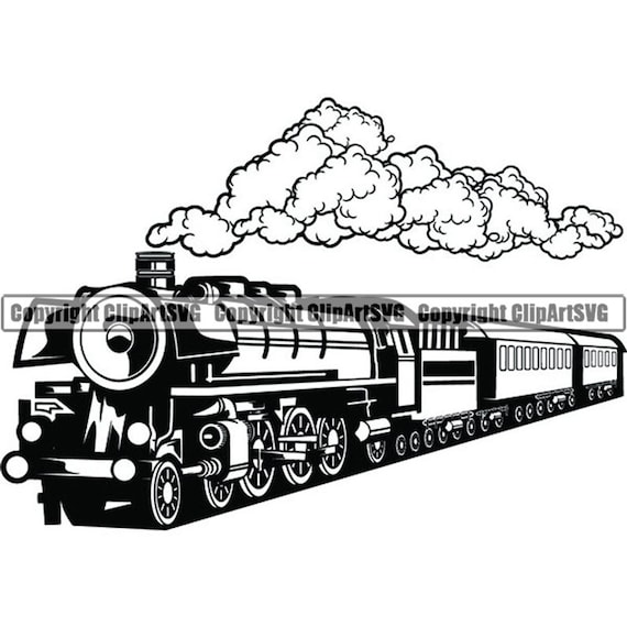Steam Engine 47 Train Locomotive Smoke Vintage Railroad Railway Track  Transportation Retro Logo .SVG .PNG Clipart Vector Cricut Cut Cutting -  Etsy Ireland