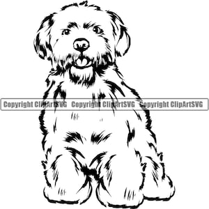 Race de chien maltais assis assis chiot chiot animal de compagnie Yorkie Yorkshire Terrier Lhassa Apso Shih Tzu Bichon frisé bichon havanais Logo SVG Clipart coupe coupe