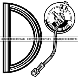 DJ Disc Jockey Dee Jay Musik Plattenspieler Plattenspieler Mixer Album Vinyl Club Sound Silhouette Design Art Logo SVG PNG Vektor Clipart geschnitten Datei