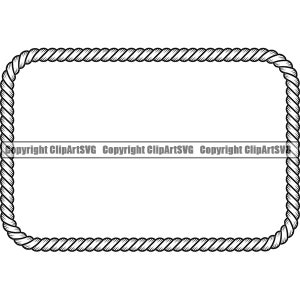 Corda Rettangolo Amore Cornice Bordo Scudo Cowboy Rodeo Paese Marino Mare Oceano Nodo Distintivo Logo Arte Design Elemento SVG PNG Vector Cricut Cut
