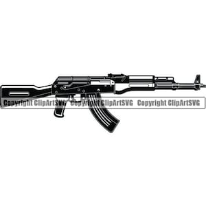 AK-47 SVG Gun Vector AK47 Crossed Rifle SVG Gun Cricut Files Rifle Clip Art  Gun Silhouette AK47 Vector Svg, Png, Jpg, Eps, Dxf 