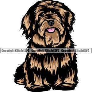 Chien bichon havanais assis assis race sourire heureux patte chiot chiot Pet K-9 maltais Shih Tzu Bichon frisé Lhassa Apso Logo SVG PNG Clipart coupe coupe