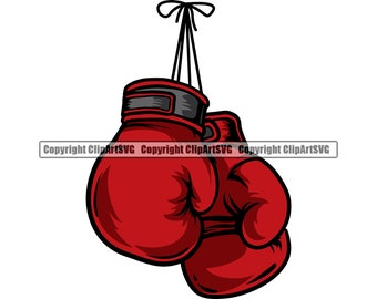 Boxing Gloves Fight Fighting Fighter MMA Mixed Martial Art Boxer Kickboxing Equipment Sports Game Box Logo SVG PNG Clipart Vector Cut File